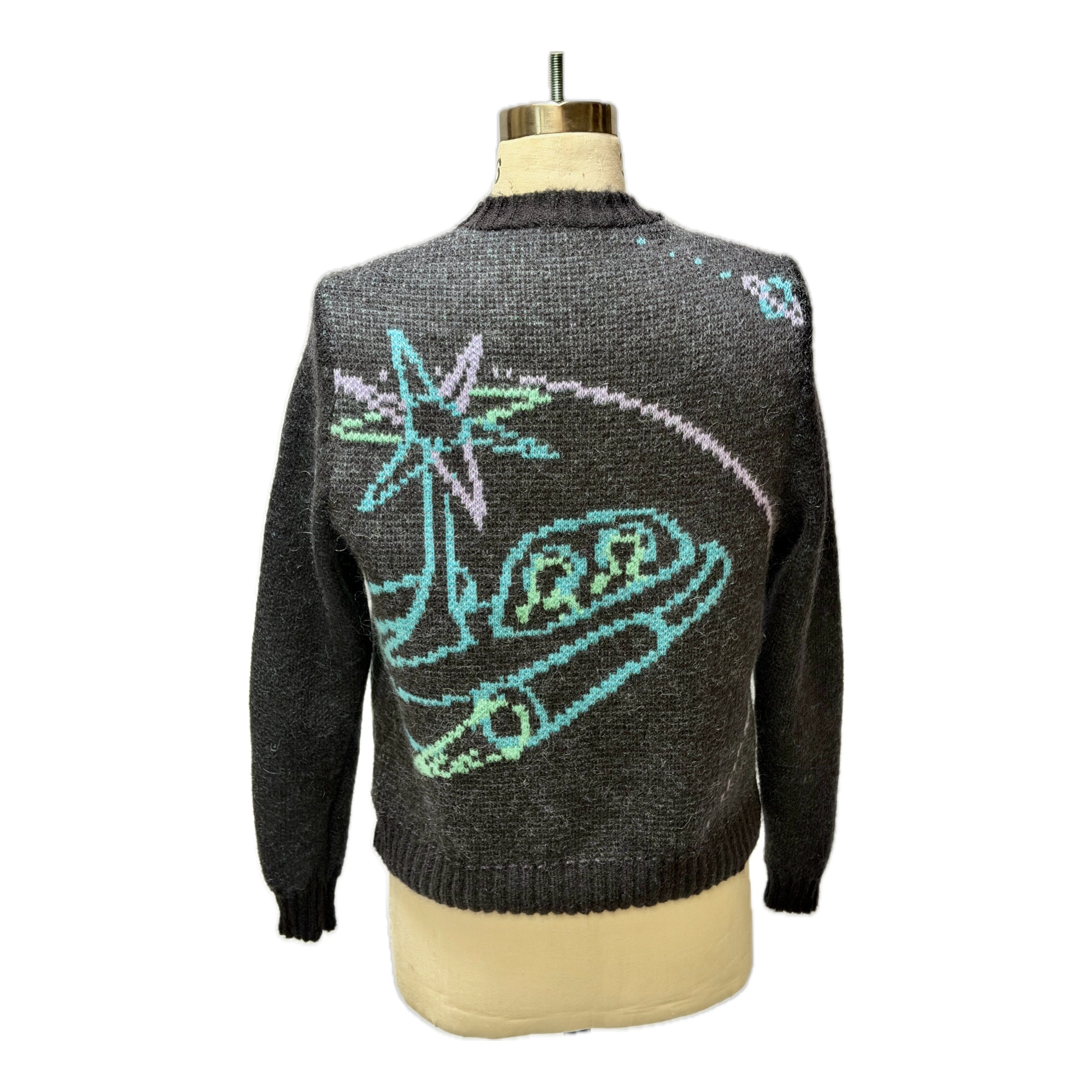 "Aliens Invade" Long Sleeve Mohair Crewneck