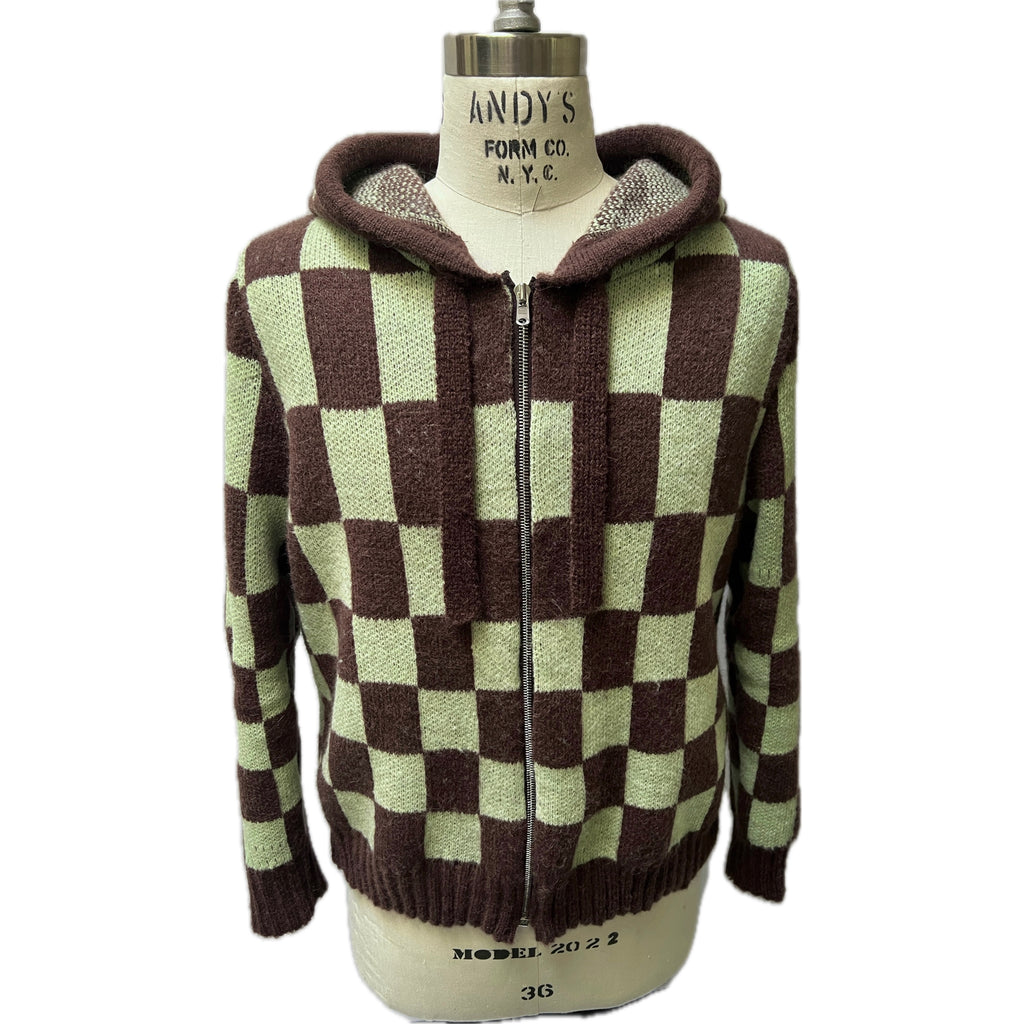 Checkerboard Alpaca Hoodie