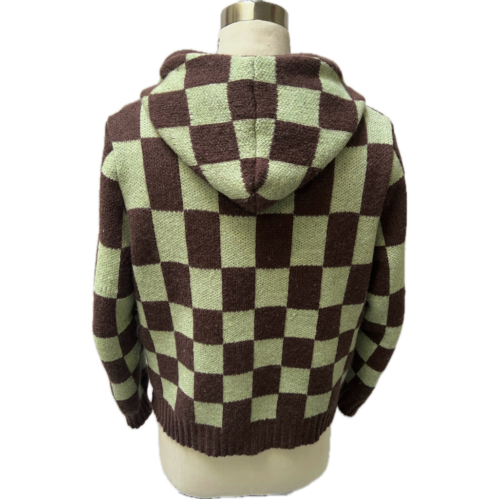 Checkerboard Alpaca Hoodie